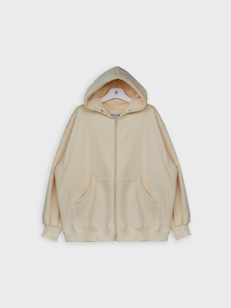 The milui Cotton Polyester Overfit Hood Zip-Up [Yellow]