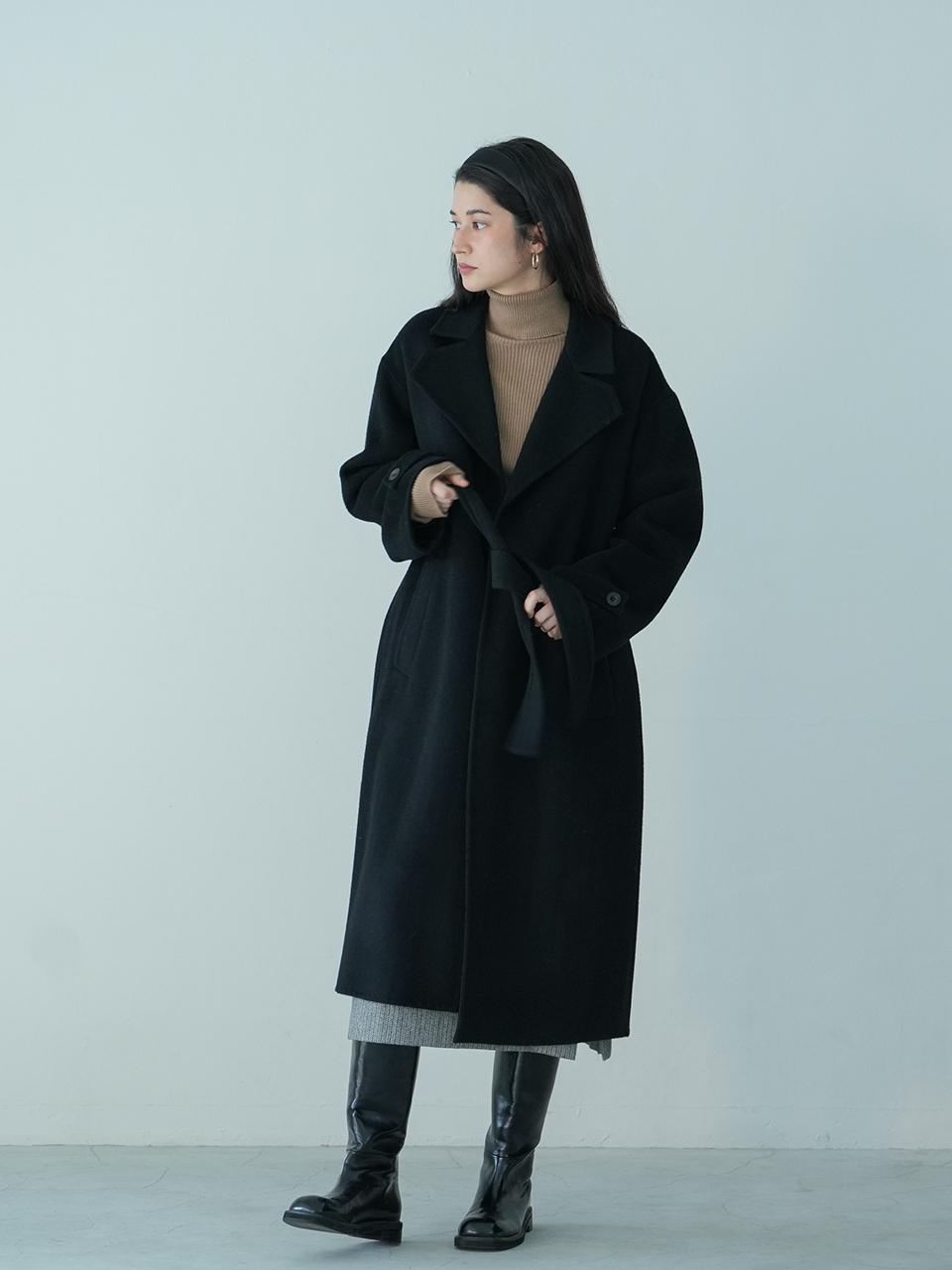 The milui Handmade Merino Wool Trench Coat [Black]