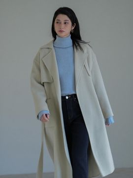 The milui Handmade Oversized Merino Wool Coat [Beige]