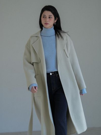 The milui Handmade Oversized Merino Wool Coat [Beige]