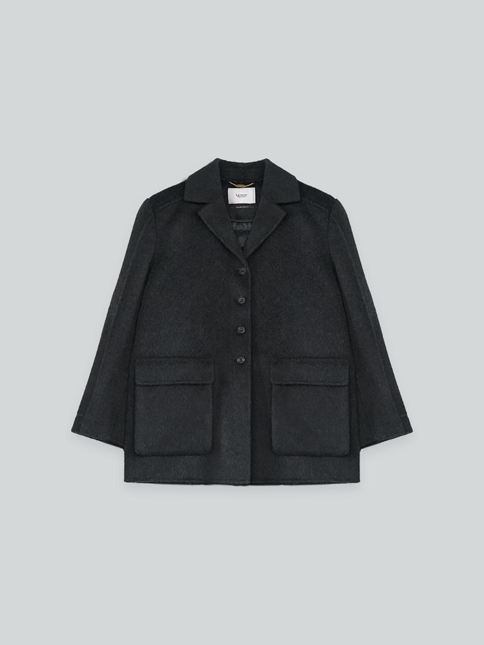 The milui Merino Wool Handmade Belted Jacket [Charcoal]