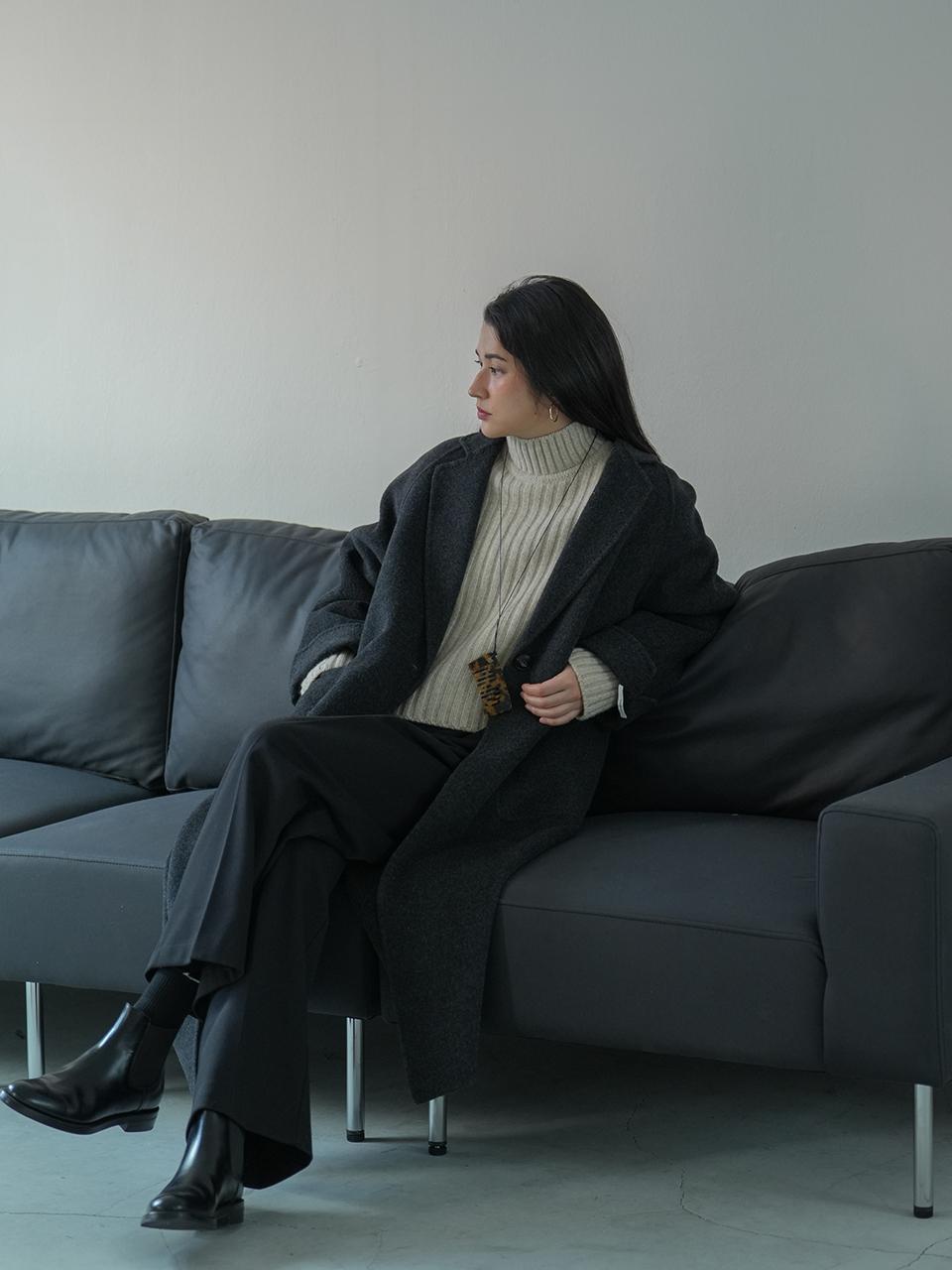 The milui Wool Blend Handmade Classic Coat [Charcoal]