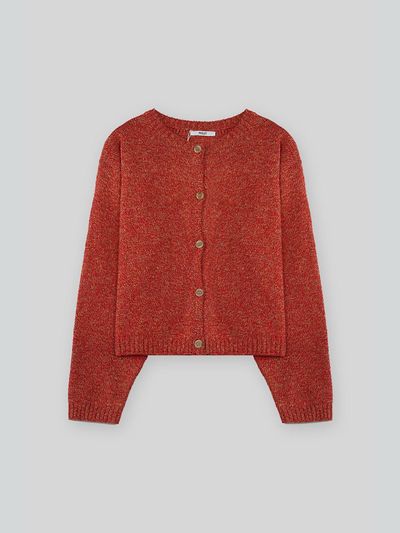 The milui Woolly Baby Alpaca Round Neck Cardigan [RED]