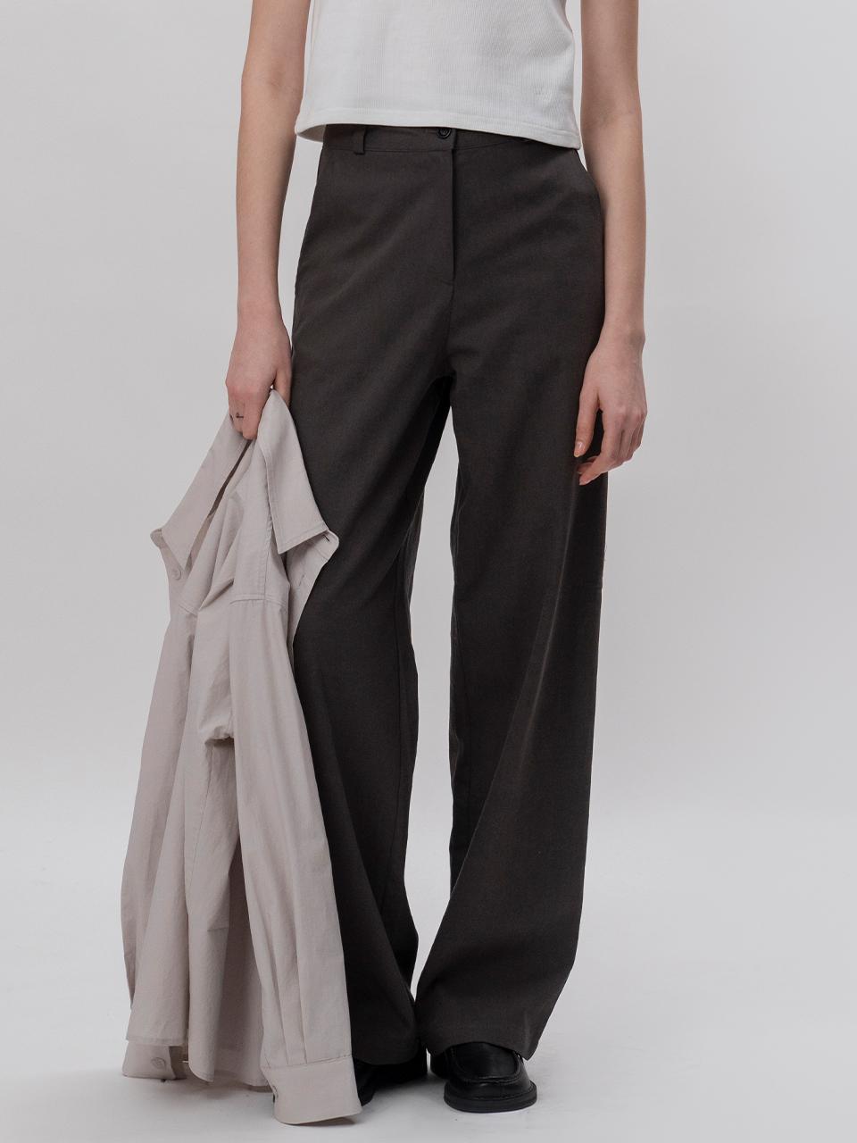 THE MITTEN Bark linen pants (brown)