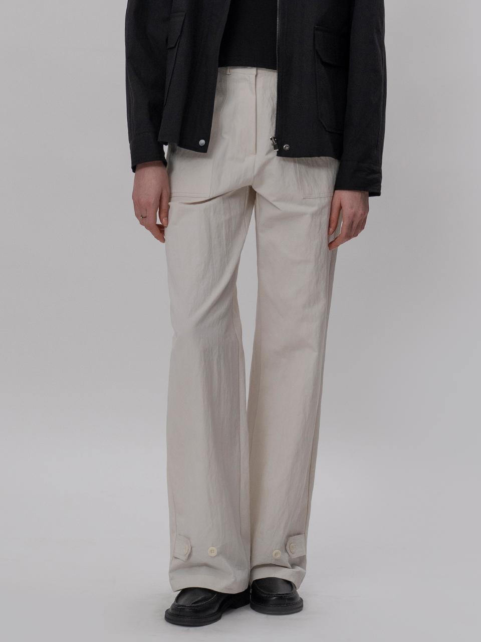 THE MITTEN Bowl Button Pants (White)