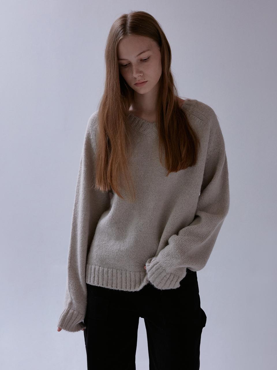 THE MITTEN Bush raglan v knit (beige)