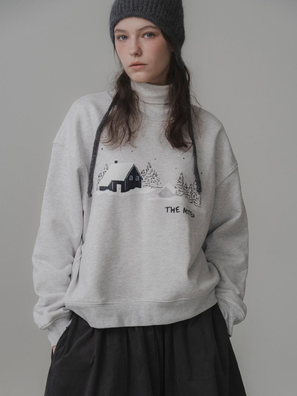 THE MITTEN Mitten village sweatshirt (melange gray)
