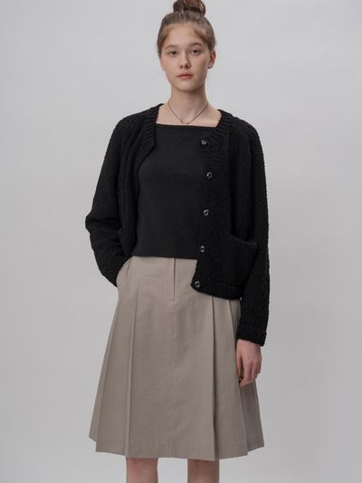 THE MITTEN Weave cotton cardigan (black)