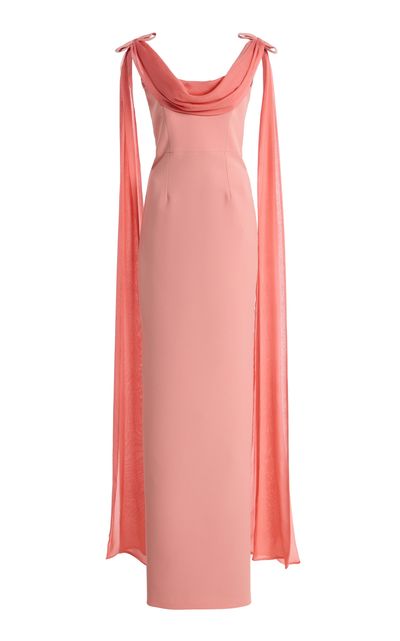 The New Arrivals Ilkyaz Ozel The New Arrivals Ilkyaz Ozel Exclusive Morticia SashDetailed Crepe Maxi Dress