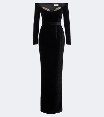 The New Arrivals Ilkyaz Ozel The New Arrivals Ilkyaz Ozel Farah embellished velvet bustier gown