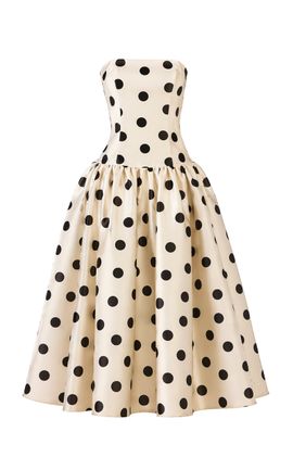 The New Arrivals Ilkyaz Ozel The New Arrivals Ilkyaz Ozel Leyla PolkaDot Satin Maxi Dress