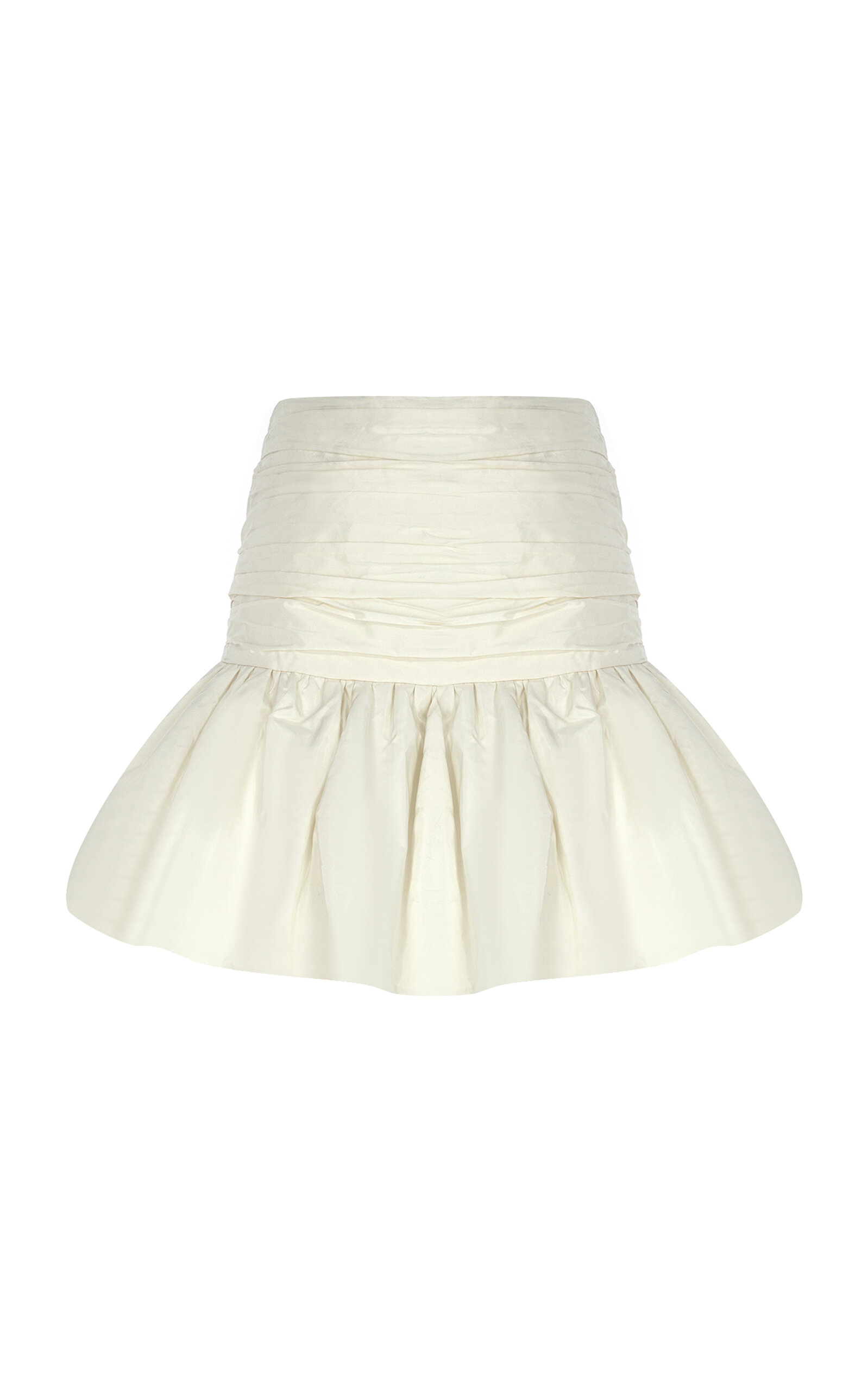 The New Arrivals Ilkyaz Ozel The New Arrivals Ilkyaz Ozel Lina Ruched SilkTaffeta Bubble Mini Skirt
