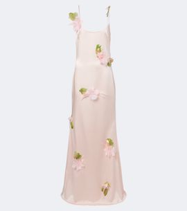 The New Arrivals Ilkyaz Ozel The New Arrivals Ilkyaz Ozel Nara feather-trimmed satin gown