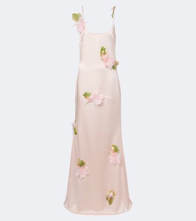 The New Arrivals Ilkyaz Ozel The New Arrivals Ilkyaz Ozel Nara feather-trimmed satin gown