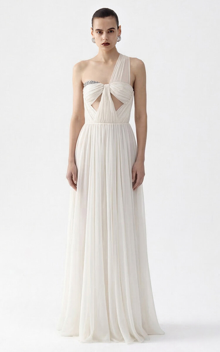The New Arrivals Ilkyaz Ozel The New Arrivals Ilkyaz Ozel Sahra Pleated Silk Maxi Dress