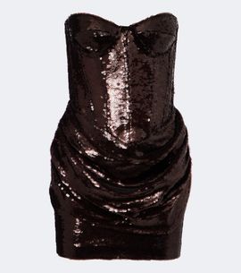 The New Arrivals Ilkyaz Ozel The New Arrivals Ilkyaz Ozel Sequined draped corset dress