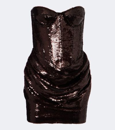 The New Arrivals Ilkyaz Ozel The New Arrivals Ilkyaz Ozel Sequined draped corset dress