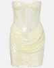 The New Arrivals Ilkyaz Ozel The New Arrivals Ilkyaz Ozel Sequined draped strapless minidress - 1