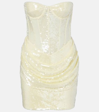 The New Arrivals Ilkyaz Ozel The New Arrivals Ilkyaz Ozel Sequined draped strapless minidress
