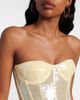 The New Arrivals Ilkyaz Ozel The New Arrivals Ilkyaz Ozel Sequined draped strapless minidress - 3