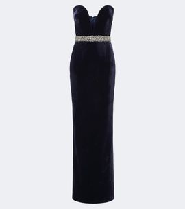 The New Arrivals Ilkyaz Ozel The New Arrivals Ilkyaz Ozel Sienna embellished strapless velvet gown