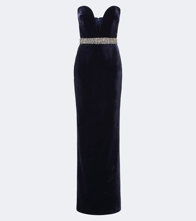The New Arrivals Ilkyaz Ozel The New Arrivals Ilkyaz Ozel Sienna embellished strapless velvet gown