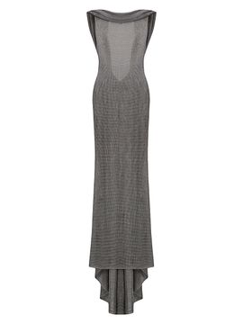 The New Arrivals Ilkyaz Ozel Women's Jeanne Metallic Knit Cowl Neck Gown