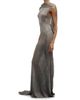 The New Arrivals Ilkyaz Ozel Women's Jeanne Metallic Knit Cowl Neck Gown - 3