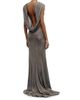 The New Arrivals Ilkyaz Ozel Women's Jeanne Metallic Knit Cowl Neck Gown - 4