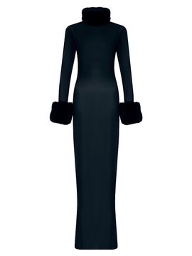 The New Arrivals Ilkyaz Ozel Women's Priscilla Silk & Faux-Fur Gown