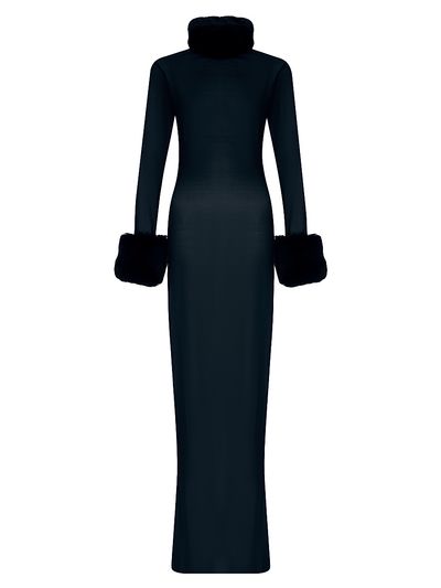 The New Arrivals Ilkyaz Ozel Women's Priscilla Silk & Faux-Fur Gown