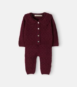 The New Society The New Society Baby cardigan and overalls set