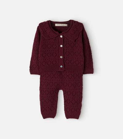 The New Society The New Society Baby cardigan and overalls set