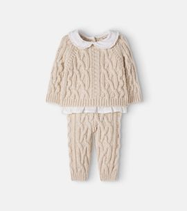 The New Society The New Society Baby Echo wool-blend sweater and pants set