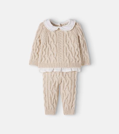 The New Society The New Society Baby Echo wool-blend sweater and pants set