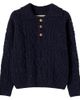 The New Society The New Society Cable-knit wool-blend polo sweater - 1