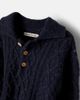 The New Society The New Society Cable-knit wool-blend polo sweater - 4