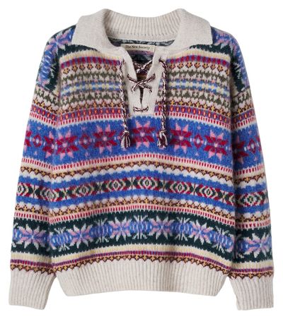 The New Society The New Society Caia Fair Isle wool-blend polo sweater