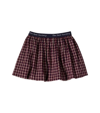 The New Society The New Society Orbit logo plaid cotton skirt