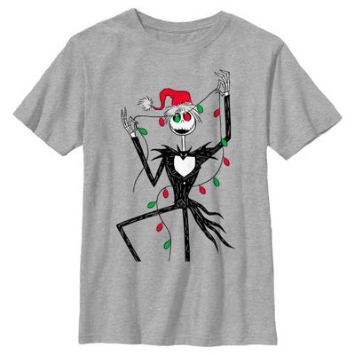 The Nightmare Before Christmas Boy's The Nightmare Before Christmas Jack Christmas Lights Graphic T-Shirt