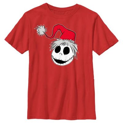 The Nightmare Before Christmas The Nightmare Before Christmas Boys' Jack Santa Hat Graphic Graphic Short Sleeve T-Shirt