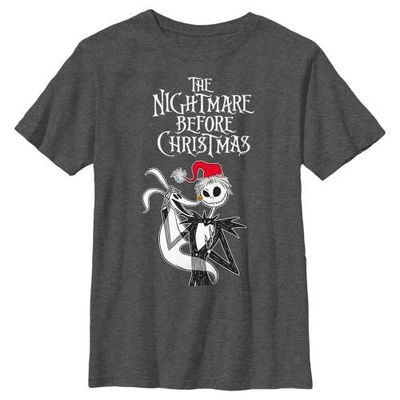 The Nightmare Before Christmas The Nightmare Before Christmas Boys' Jack Skellington Santa Hat Logo Short Sleeve Graphic T-Shirt