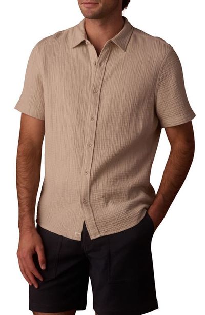 The Normal Brand The Normal Brand Kalo Cotton Gauze Short Sleeve Button-Up Shirt