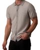 The Normal Brand The Normal Brand Robles Short Sleeve Cotton Bird's Eye Full Button Cardigan - 1