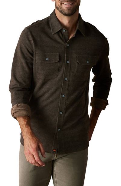 The Normal Brand The Normal Brand Textured Knit Long Sleeve Button-Up Shirt