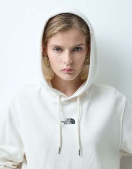 The North Face The North Face double knit hoodie in off white-NEUTRAL