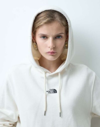 The North Face The North Face double knit hoodie in off white-NEUTRAL