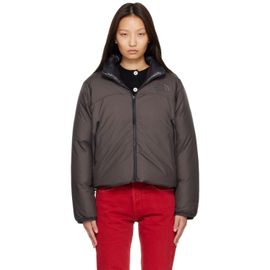 The North Face The North Face Gray & Black Pertex Nuptse Reversible Down Jacket
