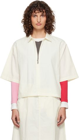 The North Face The North Face Off-White TNF Red Box Nylon Short-Sleeve Shirt