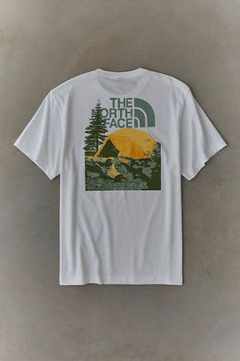 The North Face The North Face Pitch A Tent Graphic Relaxed Fit Tee in White, Men's at Urban Outfitters